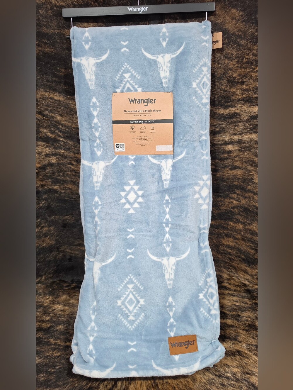 Wrangler Blue Steerhead Throw Blanket